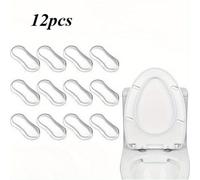 TEMU 12 pezzi di adesivi trasparenti per la pulizia del water, cuscinetti per coperchi WC per ammortizzazione e riduzione del rumore, cuscinetti anti-collisione intelligenti per WC