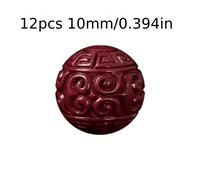 TEMU 12 pezzi di perle vermiglie da 8/10 mm - Perline circolari e a sei parole - Ideali per creare bracciali e collane fai-da-te, regalo per compleanni, festività e feste