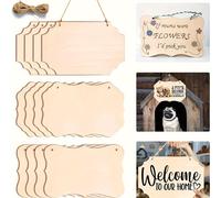 TEMU 12 pezzi/set, Cartelli da Appendere in Legno Vuoti, Decorazione Fai-da-te con Pittura su Legno, Decorazione per la Casa, Regali, Lascia che la Tua Scateni