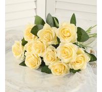 TEMU 12pcs SHARKBEE Rose Artificiali Realistiche a - Centrotavola e Bouquet per Matrimoni, Decorazioni per Tavoli, Estivi, Composizioni - Rose Finte a Bassa Manutenzione in Plastica