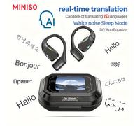 TEMU [135 Auricolari Traduttori] MINISO M98 Cuffie Wireless AI per Viaggi, Cuffie Chat, Cuffie ASMR con Microfono e Controllo Touch