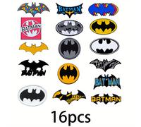 TEMU 16 spille creative a animati anime, smaltata creativa di Batman, aggiunte per badge in metallo per , abbigliamento e gioielli, un regalo per gli