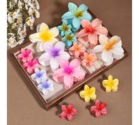 TEMU 18 clip per capelli hawaiani a forma di frangola - Colori sfumati , materiale plastico resistente, dolci e carini, ideali per le vacanze al mare le signore