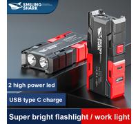 TEMU 1pc Smiling Shark SD-0712A Torcia Ricaricabile USB, Torcia da Esterno con Luce, Torce Super Luminose con Power Bank, Faretto Portatile Tascabile, Torcia da Muro per Emergenze