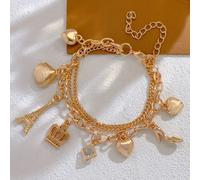 TEMU 1pz Bracciale Boho-Chic con Tacco e Charm a Conchiglia, Decorazione a Forma di Cuore, Catena Regolabile a , da Spiaggia, per Feste e Uso