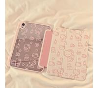 TEMU 1pz Custodia per Tablet Multifold Rosa Specchio Cartoon per Hello Kitty per iPad 11 2025/Air 7 2025/10.9//5/6/10.2/Pro 11/10th/9.7/10.5/Mini6/7, Auto