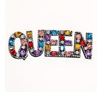 TEMU 1pz Patch QUEEN con Strass, Decorazione Moda Fai da Te, per Jeans, Abbigliamento e Accessori, Elegante Accessorio ( Casuale)