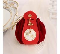 TEMU 1pz Sacchetti Regalo in Velluto con Fondo Rotondo Sacchetti in Velluto con Cordoncino e Perla Charm per Organizzatore di Gioielli, Feste di Natale, Favori di Nozze