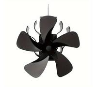 TEMU 1pz Ventilatore da Stufa a 5 Pale a Energia Termica - Ventilatore per in Alluminio Circolazione Efficiente dell', Senza Elettricità, , Design Multicomponente per un Interno Noodpakket