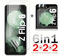 TEMU 2+2+2 6pcs Flip 7 6 HD Vetro Temperato Piccolo Protettore + Pellicola Morbida Hydrogel + Pellicola Lente per for Samsung Flip 7 FE/6/Flip 5 5G Vetro Protettivo Flip6 Flip5