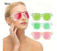 TEMU 2/4 pezzi Maschere in Gel per Gonfi, Impacco di Riutilizzabile, Ipoallergeniche, Senza Alcool, Senza Parabeni, Adatte a Tutti i Tipi di Pelle, Gusti , Fragola, Kiwi