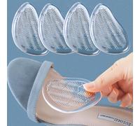 TEMU 2 di Cuscinetti Avampiede Trasparenti in Silicone, Antiscivolo e Ammortizzanti, Autoadesivi per Scarpe con Tacco e Punta