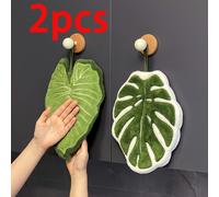 TEMU 2 Pezze a Forma di Foglia con Anello per Appendere - Asciugamani in Microfibra Assorbenti per Bagno , Ideali per il Bagno, Asciugamani Contemporanei a Foglia, Regali per le Mamme