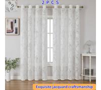 TEMU 2 Pezze Bianche Retro in Jacquard con Design a Anello, Pannello Ricamato in Poliestere e , Adatte per Soggiorno, Camera da Letto, Cucina, Sala da - Lavabili, Senza , Tema , Utilizzo Tutte