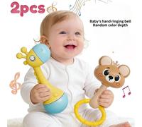 TEMU 2 Pezzi Giocattolo Sonaglio Combinato Orsetto e , Esercita , Promuove la Cognizione dei Colori e degli Animali