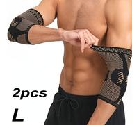 TEMU 2 pezzi Gomito in fibra di rame per , a compressione di supporto per gomito per tennis, golf, calore, sollevamento , fitness, allenamento