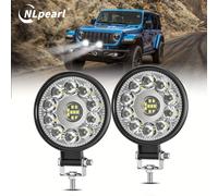 TEMU 2 pezzi Luce da lavoro per auto 66W Luce LED Quadrata LED per Barra LED Spot Flood Lampa antinebbia 12V 24V 4X4 LED, Senza Batteria