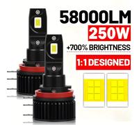 TEMU 2 Pezzi Luci Diurne H15 per Auto a LED, 6000K Freddo, Luminosità 700%, 58000LM 250W, Luci Antinebbia Plug and Play Universali per la Maggior Parte delle Auto ()