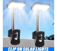 TEMU 2 Pezzi Luci Solari a Clamp per Esterno, Fari a Infrarossi con 92 LED, Luci Solari Portatili per , , Ideali per Esterni, , Giardino, Recinzione, Campeggio