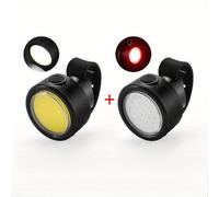 TEMU 2 Pezzi Mini Luci LED per Bici, Luce Anteriore e Posteriore Regolabile USB, Torcia Portatile per Bicicletta con Illuminazione Adattabile