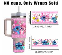 TEMU 2 Pezzi Set, Adesivi UV Stitch e , Adatti per Tumbler da 40oz, Cover per Telefoni, Laptop, ecc. Carta Trasferibile Qualità, Design PVC Vivace, Decorazioni per Feste e Vacanze Gioia nella Vita