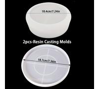 TEMU [2 Pezzi Set di Stampi in Silicone] Grande Ciotola e Vassoio per Fioriere, Forma Epoxy a Portacandele - Per Creazioni con il Calcestrucco