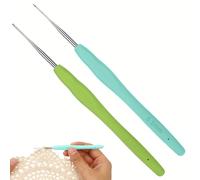 TEMU 2 Pezzi Set Mini Uncinetti, Piccoli Uncineti da Pizzo 0.5mm e 0.6mm con , per Maglia, Set di Uncini Ultra per Filati Sottili