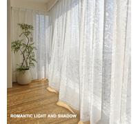 TEMU 2 pezzi Tende Eleganti Francesi con Cut-out Semi-Trasparenti per Camera da Letto Soggiorno Decorazioni per la Casa Design Jacquard a Foglia Traforata Tende Filtranti per 2 pannelli per tende