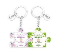TEMU 2 portachiavi in acrilico per nonni, con italiane sentite " Bene NONNA Oggi, E " e " Bene Oggi, E ", come regalo di compleanno o del Ringraziamento per i nonni