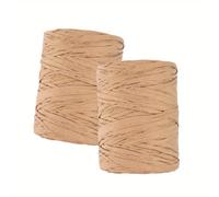 TEMU 2 Rotoli di Nastro in Raffia Naturale, Spago per Confezionamento Regali, 100m/328ft per Rotolo, per Pacchetti, Bouquet e