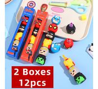 TEMU 2 Scatole (12 pezzi) di Evidenziatori Marvel Supereroi Impilabili a Colori, America, Iron Man, -Man, Thor & Hulk Design , Ideali per Fan, Pennarello in Silicone Spliced per Disegnare e Tenere un