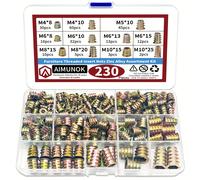 TEMU 230 Pezzi 11 Dimensioni M4 M5 M6 M8 M10 Inserti Filettati Dadi Assortimento Kit Di Strumenti Per Mobili In Legno Mobili In Di Bullone Di Fissaggio Connettore Incassato Inserti Per Viti