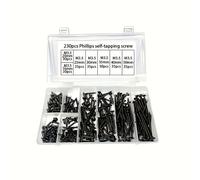 TEMU 230pcs Viti Autofilettanti M3.5, Viti Micro a Testa Piatta a Croce in Acciaio al Carbonio , Kit Assortimento Viti a Testa , Kit da 105pcs Viti per Lavorazione del Legno