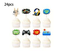 TEMU 24 pz Topper per Cupcake Controller Stuzzicadenti per Cupcake Decorazioni per Torte per Feste a Tema Compleanno Anniversario Forniture per Decorazioni