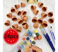 TEMU 24pz Vasi in Argilla Terracotta da 1.3 Pollici all'Ingrosso - Piccoli Vasetti Rotondi con di Drenaggio, Stile per Piante Grasse, Erbe e Decorazione /Esterna, Uso e