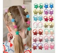 TEMU 28 pezzi Fermagli per capelli per , graziosi con glitter a forma di cuore, stella e corona, elastici per capelli da