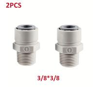 TEMU 2pz/Set, Connettore a Giunto, Filettatura 3/8" x 9.5mm (3/8'') OD per Tubi, Adattatore Dritto Push-in per Tubo