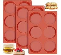 TEMU 3-Pack Stampi in Silicone Antiaderenti da 4 Pollici per Uova - Jumbo per Panini, Muffin Inglesi, Crostate, e Sandwich di - Facili da Pulire, Ideali per Dolci Natalizi e Cene Festive