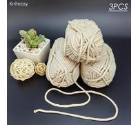 TEMU 3 Pezzi 150G, Filato di Qualità con Larghezza 3Mm per , Filato ed Elastico, Molto per Macramè, Utilizzabile per Borse, Cuscini, Sottobicchieri, Bambole, Scarpe, , Ecc.