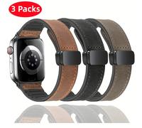 TEMU 3 pezzi Patch in pelle siliconica Microfibra per Apple Watch S10 S9 S8 S7 S6 S5 Silicone+ Cinturino Sport Iwatch2345678910Se Serie10 42Mm 46Mm