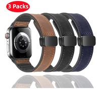 TEMU 3 pezzi Patch in pelle siliconica Microfibra per Apple Watch S10 S9 S8 S7 S6 S5 Silicone+ Cinturino Sport Iwatch2345678910Se Serie10 42Mm 46Mm