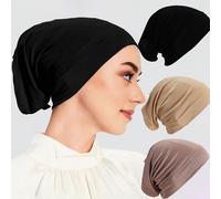 TEMU 3 pezzi/Set Cuffie base da donna, basic, , hijab musulmano, modal, per la celebrazione del Ramadan e