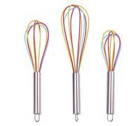 TEMU 3 pezzi SHAON Colorata in Acciaio | Agitatore Manuale Resistente al Calore, a Sfera Antiaderente per , Schiumare, Miscelare, Utensili da