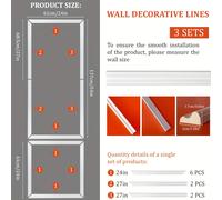 TEMU 3 Set di Linee Decorative da Parete in PU Francese, Adatte per Pareti, , Decorazioni per la Casa Europee e Francesi, Decorazione , Cornice , Design di Decorazione da Parete Qualità