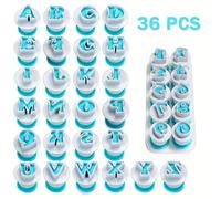 TEMU 36 Pezzi Set di Stampini Alfabeto e - Stampini Creativi per Cottura in e Blu per Biscotti, Torte e , Strumento Fai da Te per Pasticceria Creativa