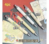 TEMU 4 penne a sfera tematiche e l' di Magia Slytherin, con funzione push-to-write ideali per compleanni, Halloween, Natale, feste natalizie, regali o articoli da ufficio