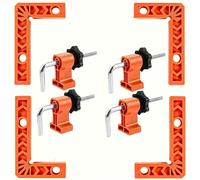 TEMU 4 pezzi, 6 pezzi, 8 pezzi, squadre di posizionamento ad retto a 90 gradi, per fissaggio del legno, blocchi a forma di L, adatti per cornici, armadi e scatole