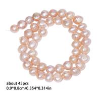 TEMU 45pz 8-9Mm Perle Barocche Naturali Rosa con Foro Laterale, Perline Sciolte Qualità, Adatte per di Gioielli come Braccialetti, Collane, Orecchini, Artigianato, Regali per Donne