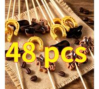 TEMU 48 pezzi Stuzzicadenti a Forma di Cappello da Cowboy, Ferro e , di Bambù a per Antipasti, per Antipasti per Bevande, Frutta, Salumi, Accessori per Guarnizione a , Articoli per Feste