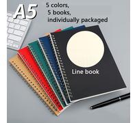 TEMU 5 libri, set A5, minimalista, a spirale in pelle , sketchbook, e , taccuino graffiti, per riunioni ufficio, per esami scolastici e universitari